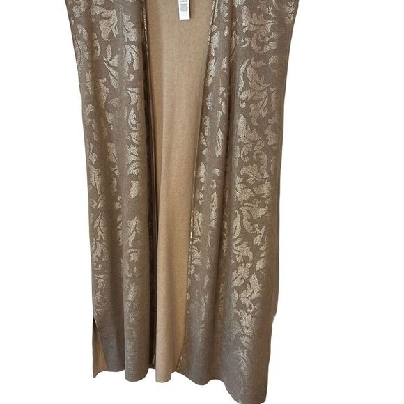 Chicos Sleeveless Reversible Duster. Beige/Gold. Size 2. - Picture 4 of 10